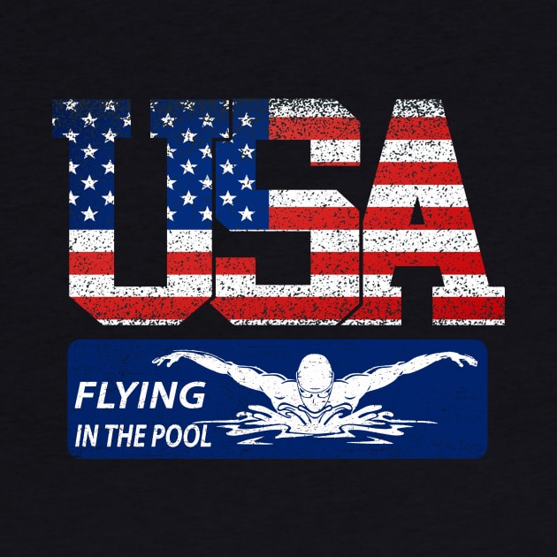 Vintage Flying In Pool USA Flag Swimming World Record 2021 by justiceberate